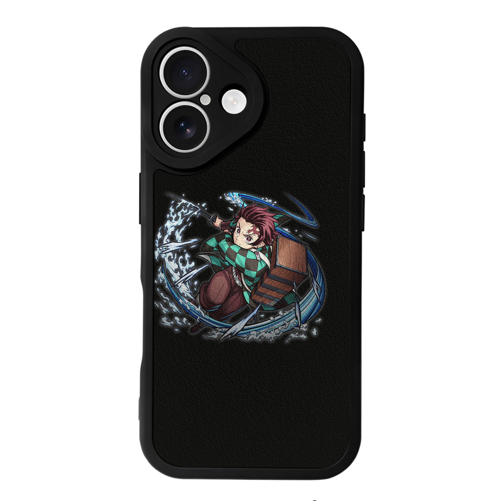 （画像用） 鬼滅の刃 竈門 炭治郎／かまど たんじろう Kamado Tanjirou 【iPhone 16シリーズ対応】シリコンスマホケース（レザー調） 材質：シリコン
